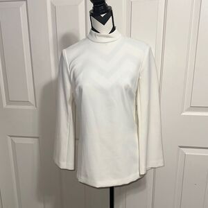 TRINA TURK NWT Cream Mock Neck Blouse